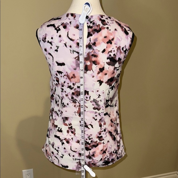 Le Chateau Blouse Pink Black Pleated Neck Tank Top Sleeveless Women’s Sz M - Picture 5 of 10